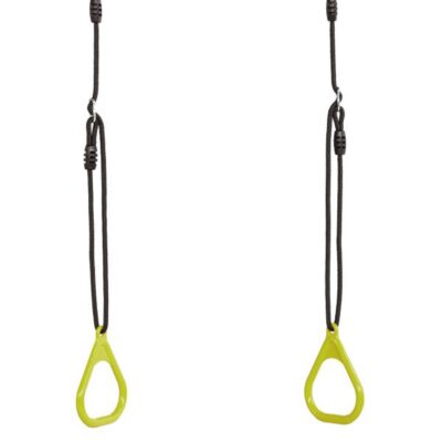 Võimlemisrõngad laimiroheline DICE (mustad Premium köied)