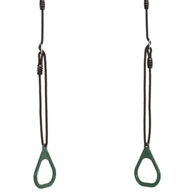 Võimlemisrõngad tumeroheline DICE (mustad Premium köied)