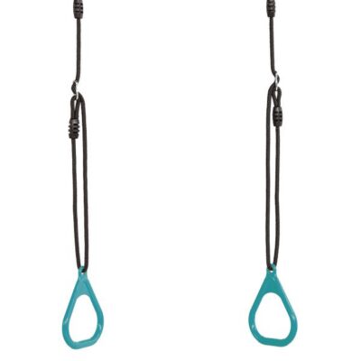 Võimlemisrõngad türkiis DICE (mustad Premium köied)